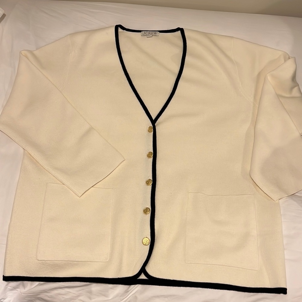 J.Crew Giselle V-neck sweater blazer with contrast trim